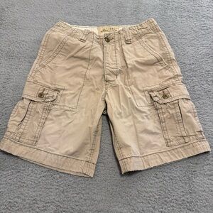 Hollister Cargo Shorts Outdoor Gorpcore‎ Hike Baggy Khaki Sz 30 Mens Vintage Y2K